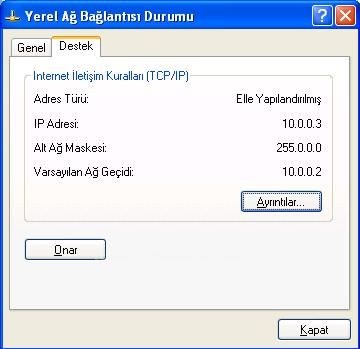 Ip Adresi,dhcp,alt Ağ Maskesi,varsayılan Ağ Ge&ccedil;iti