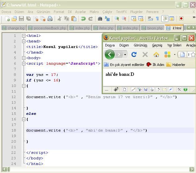 Javascript İf, Else İf Ve Kısa Karşılaştırma