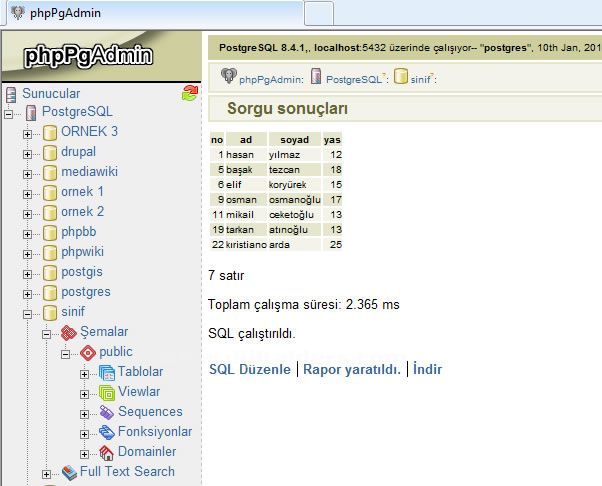 Postgresql Where Kullanımı