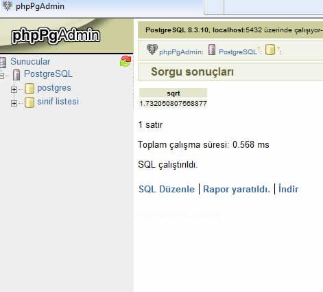PostgresSQL Veri Tabanında Matematiksel Fonksiyonlar